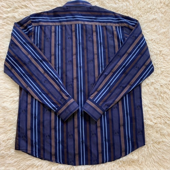 Bugatchi Uomo 100% Cotton Classic Fit Color Blue - Picture 2 of 8